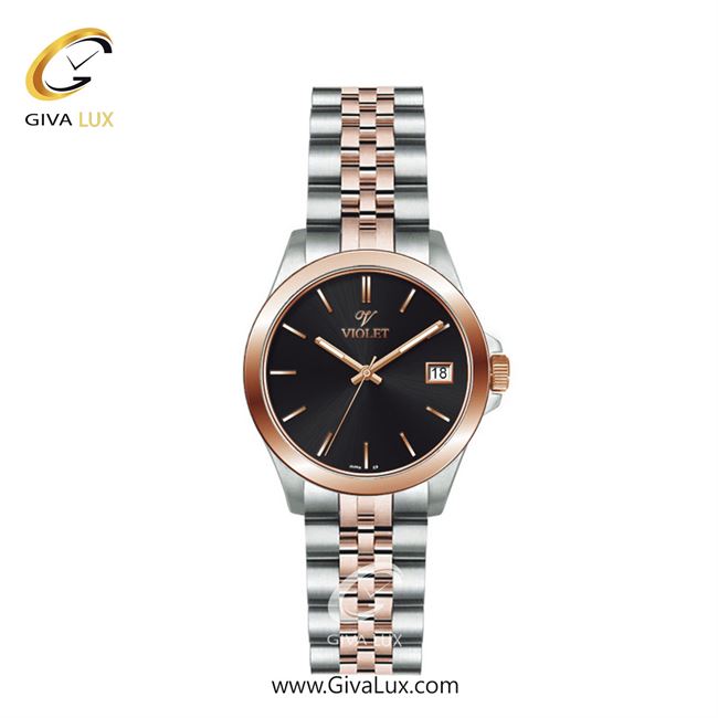 ساعت مچی اورجینال زنانه ویولت VIOLET نقره ای-رزگلد | رزگلد-نقره ای| مشکی| کد رفرنس 0555/2 | 0570/2